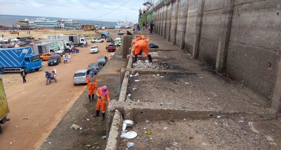 Seca histórica na Orla da Manaus Moderna -Foto: Divulgação | Secom