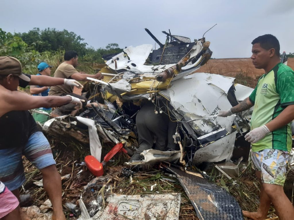 Queda de avião deixou 14 pessoas mortas em Barcelos - Foto: Reprodução/Whatsapp