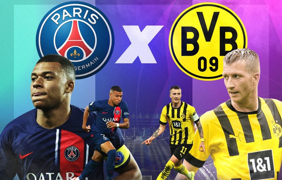 onde assistir PSG e Borussia Dortmund disputam pela primeira rodada da fase de grupos da Champions League - Foto: Reprodução/ SBT Sports