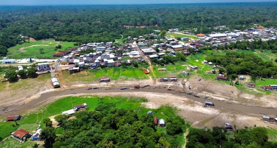 Seca atinge Rio Tefé e já deixa várias comunidades isoladas - Foto: Divulgação/Defesa Civil de Tefé