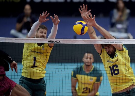 Seleção brasileira e Catar durante a partida valida pela 1º rodada do Pre Olimpico de Volei Masculino disputado no Maracanazinho (RJ) - Foto: Alexandre Loureiro/Agif - Agência De Fotografia/Estadão Conteúdo