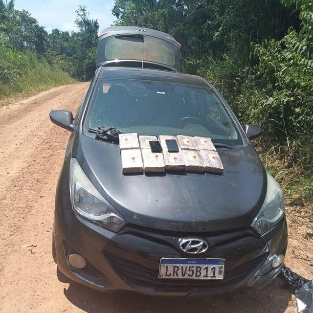 Carro HB20 preso na operação da PM - Foto: Divulgação/PM-RR