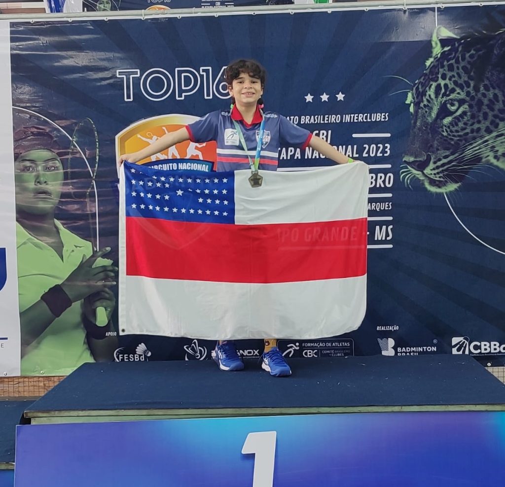 Atleta amazonense conquistas 3º colocação na 3ª etapa Top do Campeonato Brasileiro Interclubes de Badminton - Foto: Divulgação/ FME