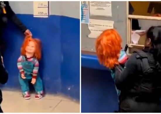 Homem estava usado boneco Chucky para ameaçar pessoas - Foto: Reprodução/Redes Sociais