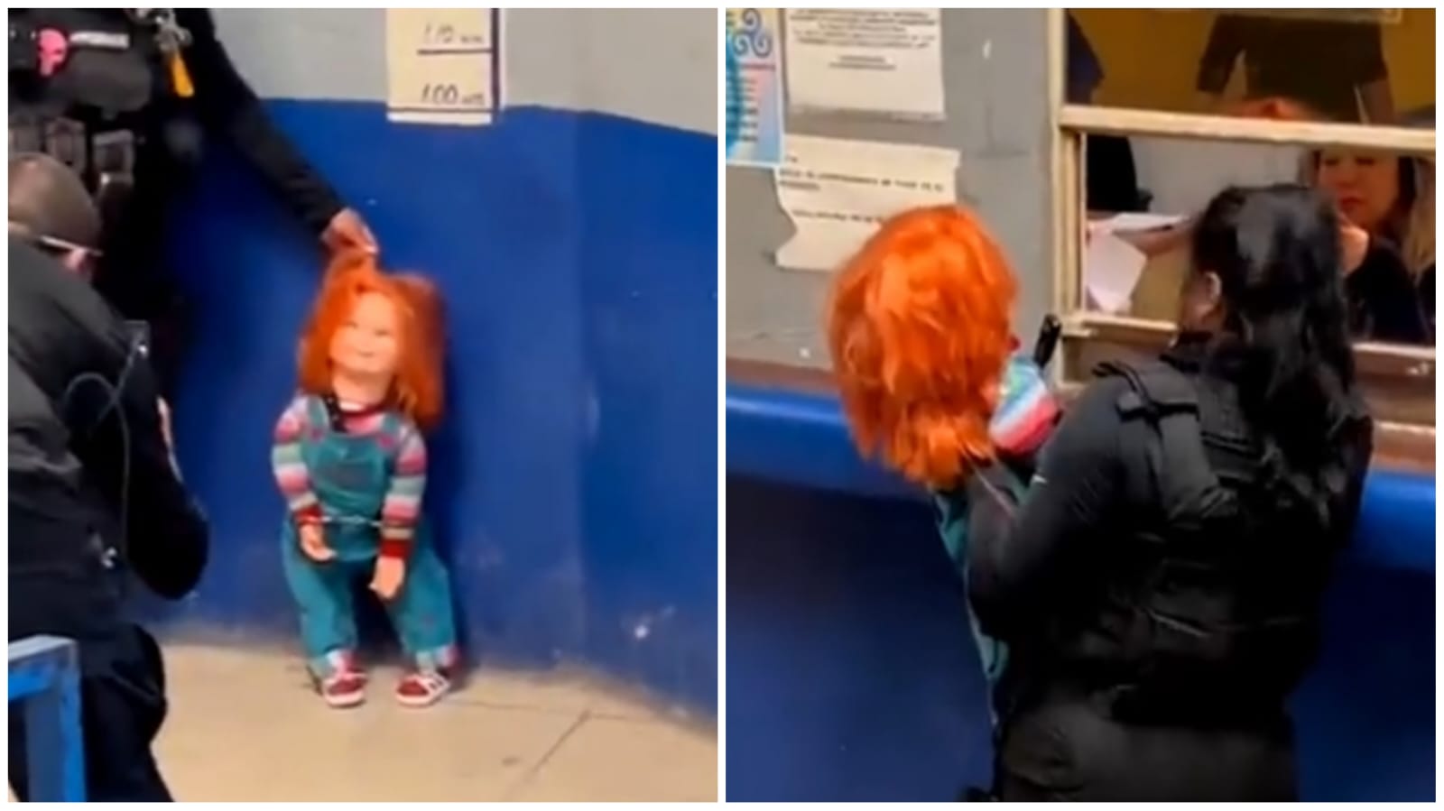 Homem estava usado boneco Chucky para ameaçar pessoas - Foto: Reprodução/Redes Sociais