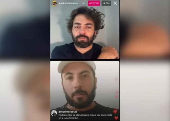 Esdras Jonatas dos Santos e José Renato Gasparim Junior em live - Foto: Reprodução/Instagram @esdrasdosantos @renatogasparin.oficial