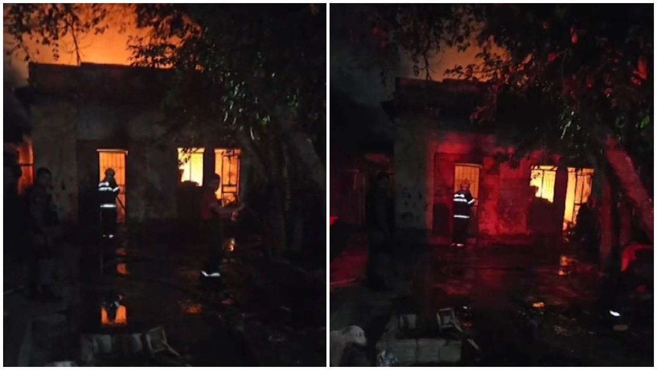 Homem morre carbonizado após atear fogo em casa na Zona Leste de Manaus - Foto: Reprodução/TV Norte Amazonas