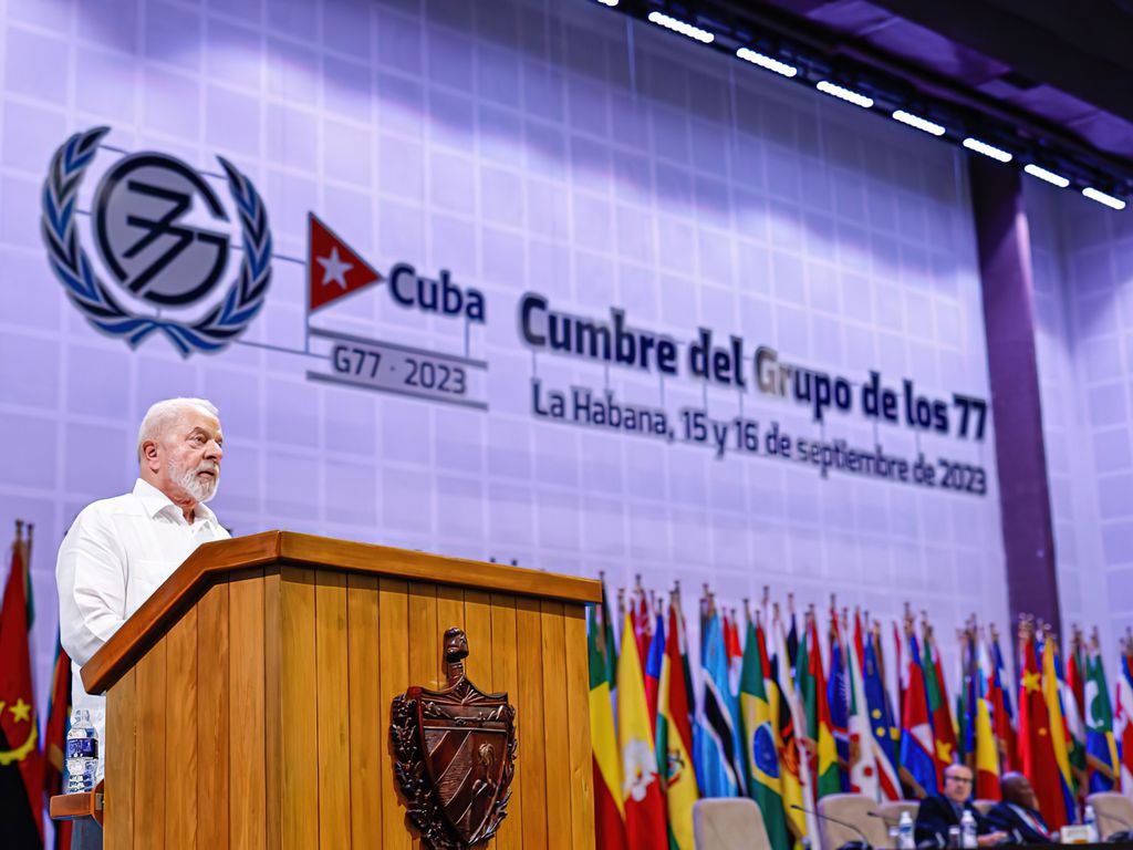 Lula durante o debate Geral da Cúpula do G77 + China. Foto: Ricardo Stuckert/PR