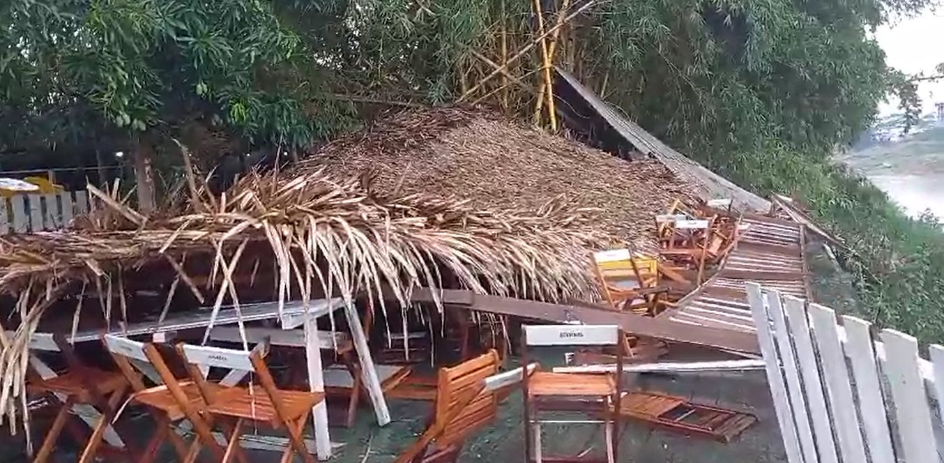 Temporal destrói restaurante Quintal do Osvaldo, em Rio Branco
