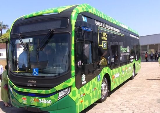 Transporte coletivo de Manaus recebeu o primeiro ônibus elétrico – Foto: Reprodução/TV Norte Amazonas