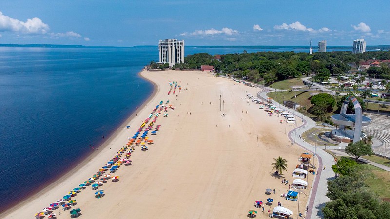 Complexo turístico da Ponta Negra em Manaus tem acesso livre todos os dias – Foto: Elton Viana / Semcom