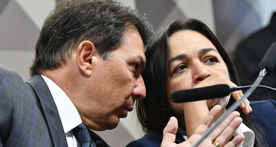 Presidente da CPMI , deputado Arthur Oliveira Maia (União-BA); e a relatora da CPMI, senadora Eliziane Gama (PSD-MA) - Foto: Geraldo Magela/Agência Senado