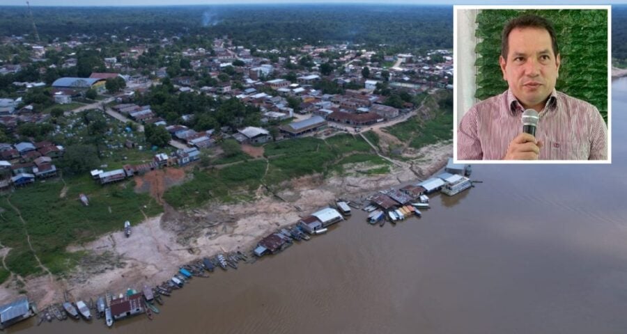 Vista de cima de Atalaia do Norte e do prefeito Denis - Foto: Divulgação/ Assessoria de Comunicação de Atalaia Norte