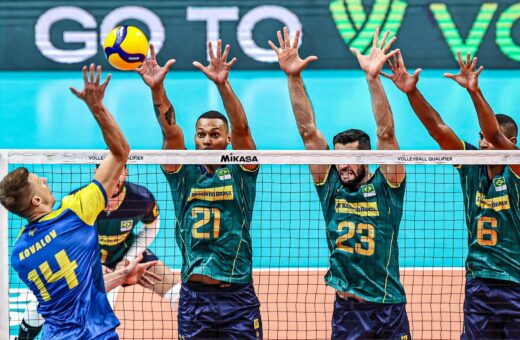 Brasil vence a Ucrânia por 3 sets a 2 no Pré-Olímpico masculino e se aproxima de vagas nas olimpíadas de Paris 2024 - Foto: Reprodução/ X @timebrasil