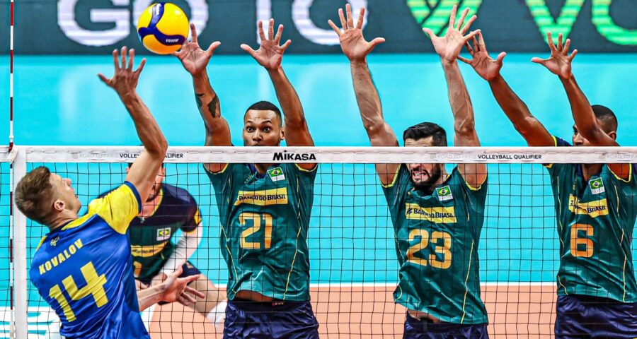 Brasil vence a Ucrânia por 3 sets a 2 no Pré-Olímpico masculino e se aproxima de vagas nas olimpíadas de Paris 2024 - Foto: Reprodução/ X @timebrasil