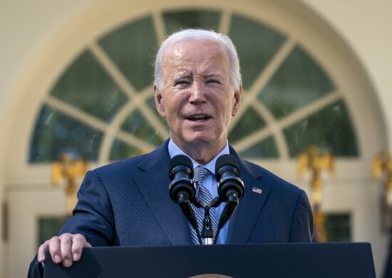 O presidente dos Estados Unidos, Joe Biden no Rose Garden da Casa Branca, em Washington (DC) - Foto: Evan Vucci/Associated Press/Estadão Conteúdo