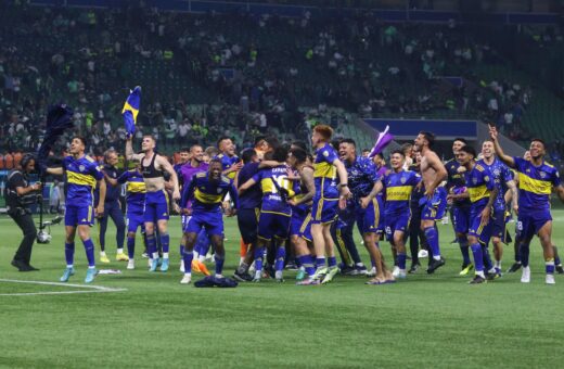 Jogadores do Boca Juniors comemoram vitória na partida da semifinal da Comenbol Libertadores 2023 - Foto: Yuri Murakami/ FotoArena/ Estadão Conteúdo