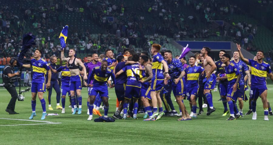 Jogadores do Boca Juniors comemoram vitória na partida da semifinal da Comenbol Libertadores 2023 - Foto: Yuri Murakami/ FotoArena/ Estadão Conteúdo