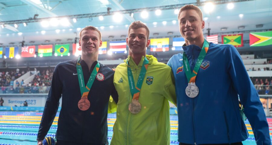 Brasil ganha 2 ouros e fecha o 1º dia da natação no Pan com 6 medalhas