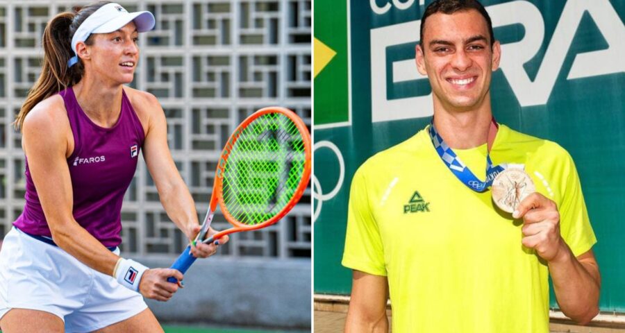 Luisa Stefani e Fernando Scheffer serão os porta-bandeiras do Time Brasil na abertura dos Jogos Pan-Americano de Santiago 2023 - Foto: Reprodução/ Instagram @f_scheffer @luisastefani