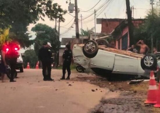 Homem é preso após perseguição e capotamento de carro roubado em Rio Branco