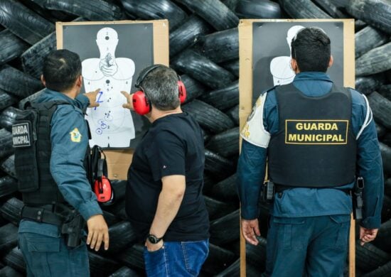 Guarda Municipal em treinamento de uso de armamento letal Foto - Antonio Pereira/Semcom