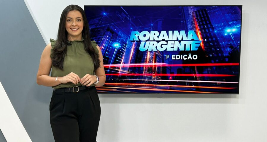 O jornal Roraima Urgente 1ª edição desta terça-feira, 17, foi apresentado por Jussara Beserra. – Foto: Reprodução/Band Roraima