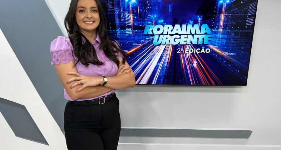 O jornal Roraima Urgente 2ª Edição é apresentado por Jussara Beserra – Foto: Reprodução/Band Roraima