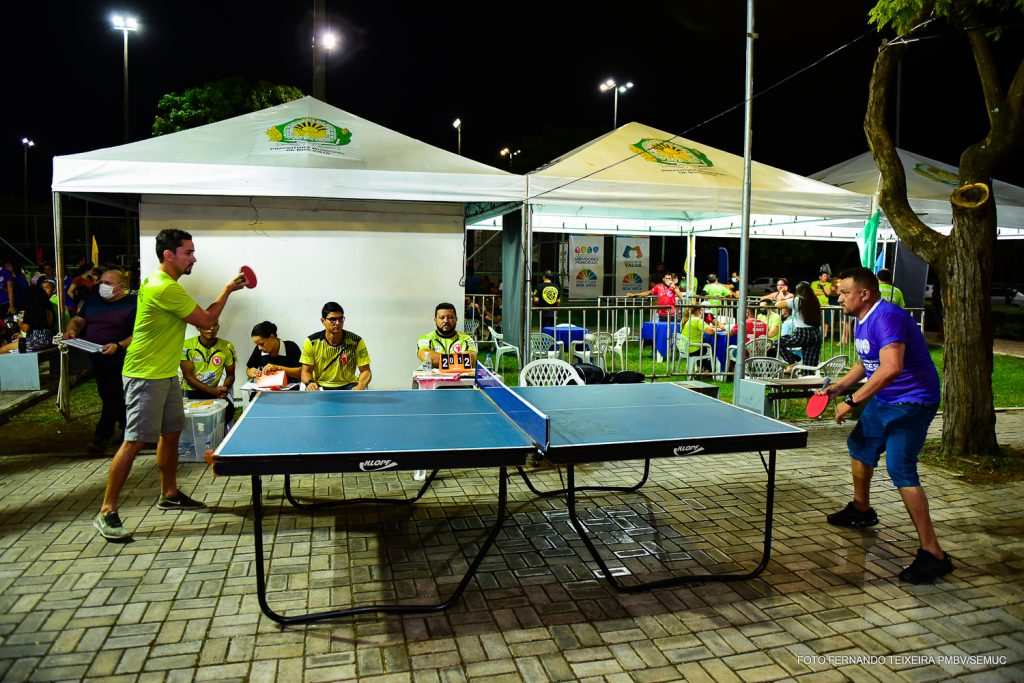 Servidores jogando Tênis de Mesa na edição anterior dos Jogos dos Servidores - Foto: PMBV/Divulgação