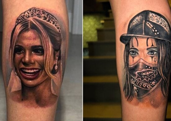 Mc Guimê cobre tatuagem que tinha com o rosto da ex-mulher, Lexa