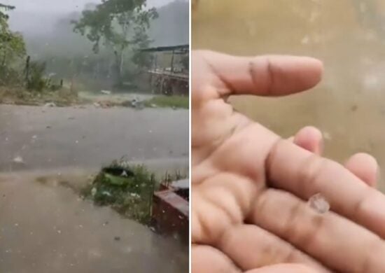 Moradores do Amazonas registram chuva de granizo no interior