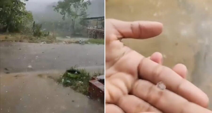 Moradores do Amazonas registram chuva de granizo no interior