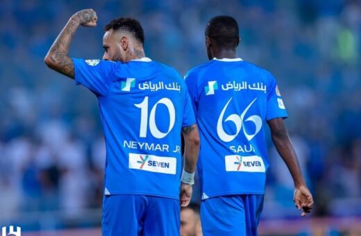 Neymar ao marcar primeiro gol pelo Al-Hilal