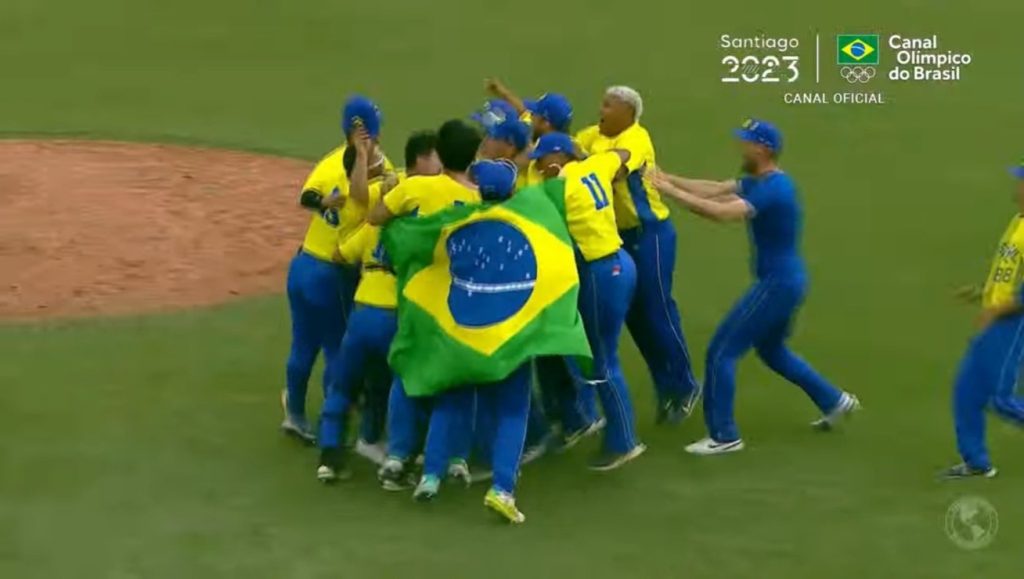 Seleção brasileira de beisebol vence quartas no Pan-Americano 2023