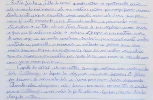 Jovem de 16 anos relata abusos sofridos por padrasto em carta, em SP