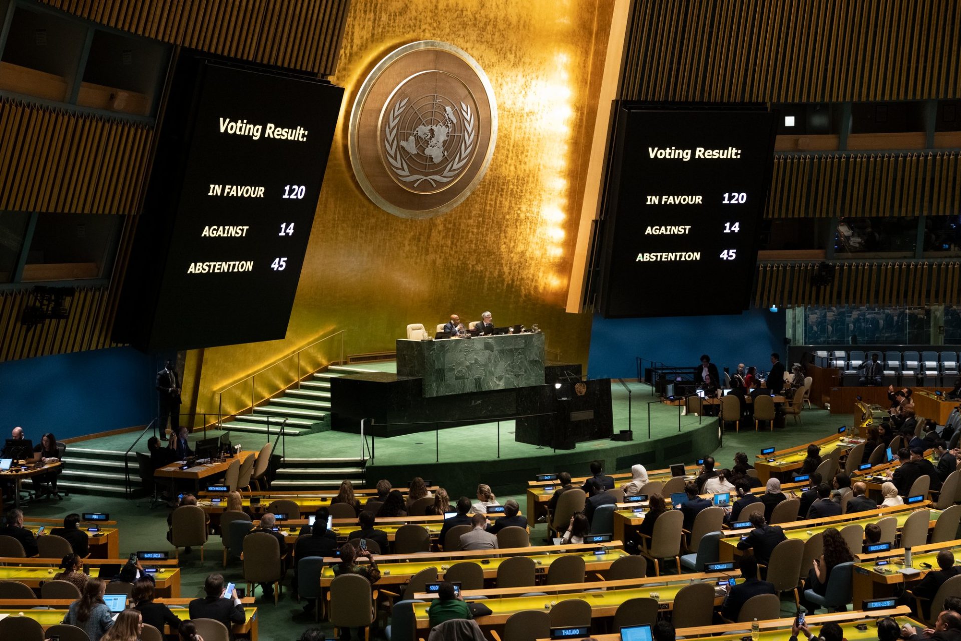 Texto aprovado na ONU foi proposto pela Jordânia - Foto: Reprodução/X @UN