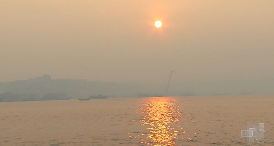 Fumaça que cobre Manaus faz aumentar procura por máscaras e xaropes – Foto: Reprodução/TV Norte Amazonas