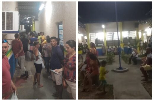 Escola no Centro de Iranduba registrava fila enorme, por volta das 19h - Foto: Reprodução/WhatsApp