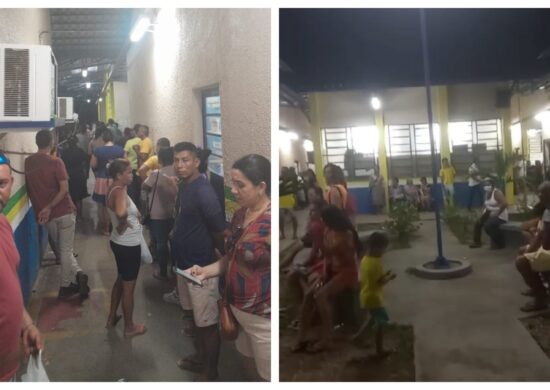 Escola no Centro de Iranduba registrava fila enorme, por volta das 19h - Foto: Reprodução/WhatsApp