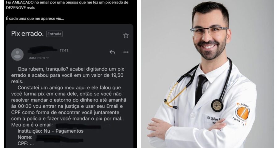 Médico devolveu valor do Pix e compartilhou situação na internet - Foto: Reprodução/Redes Sociais @rubemdavi