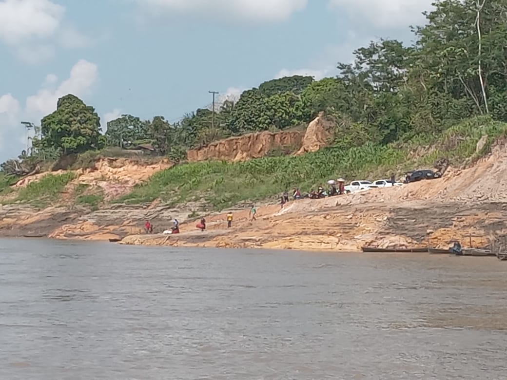 Seca no rio Solimões - Foto: Reprodução/WhatsApp