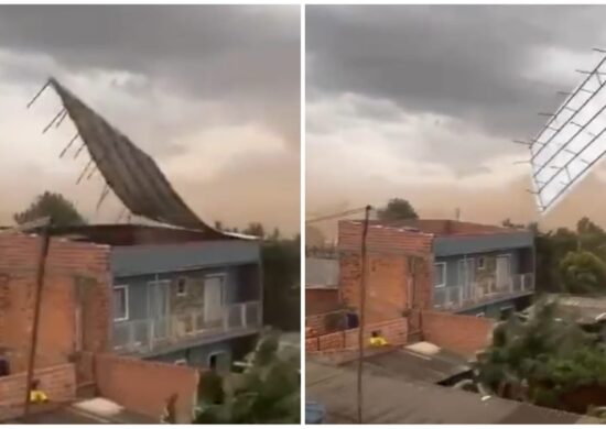 Telhado foi arrancado durante ventania - Foto: Reprodução/Redes Sociais