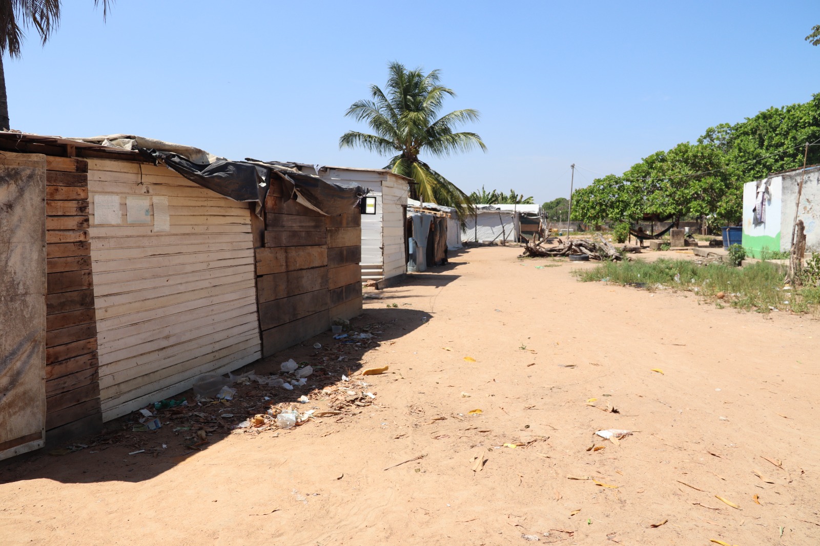 Local ocupado pelos migrantes, no bairro Pricumã, localizado na Zona Oeste de Boa Vista - Foto: DPE-RR/Divulgação