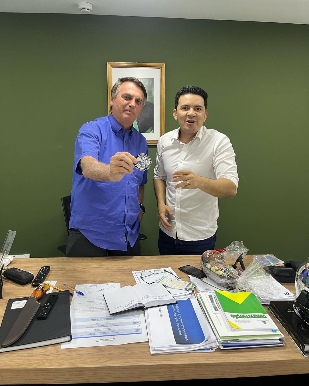 Ambos do Partido Liberal, se encontraram em Brasília - Foto: Reprodução/Instagram @delegadopericles