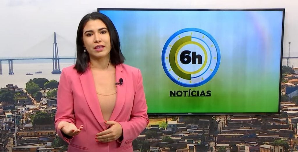 Jornal 6h Notícias foi apresentado por Bárbara Mitoso – Foto: Reprodução/TV Norte Amazonas