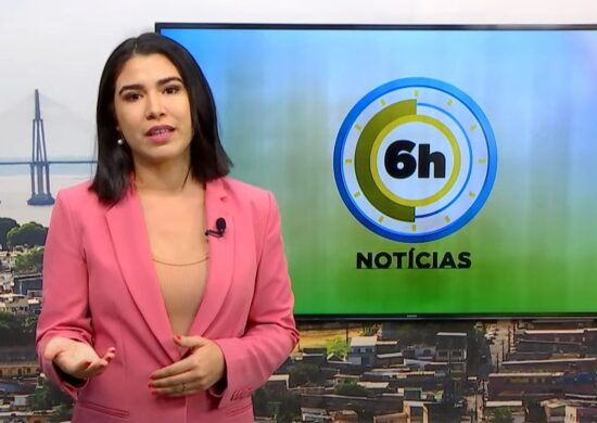 Jornal 6h Notícias foi apresentado por Bárbara Mitoso – Foto: Reprodução/TV Norte Amazonas