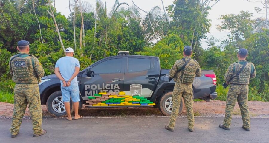 Homem portando cerca de 60 kg de droga é preso no interior do Acre