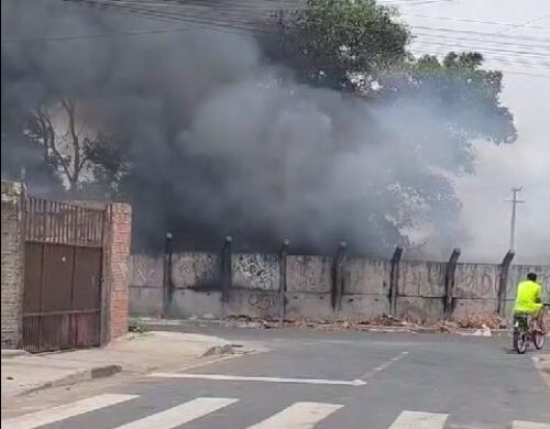 Incêndio no bairro Araceli Souto Maior, zona oeste de Boa Vista - Foto: Reprodução/WhatsApp