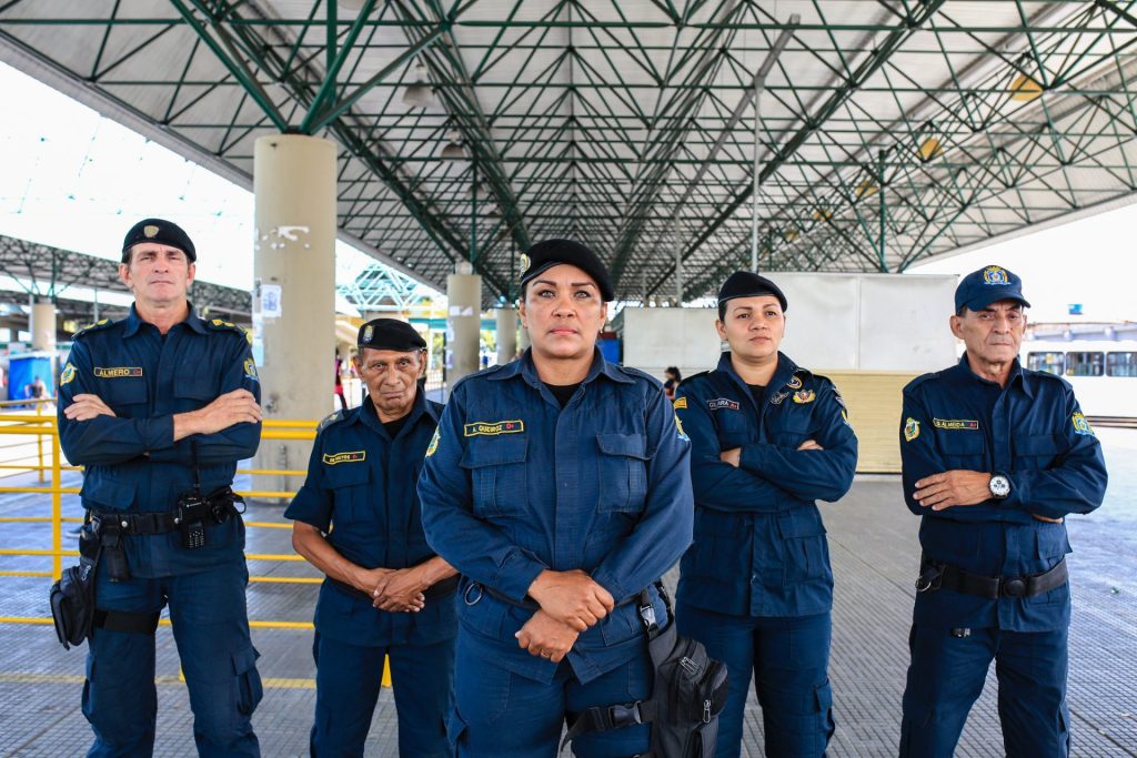 Guarda Municipal no terminal de ônibus em Manaus - Foto: Antonio Pereira / Semcom