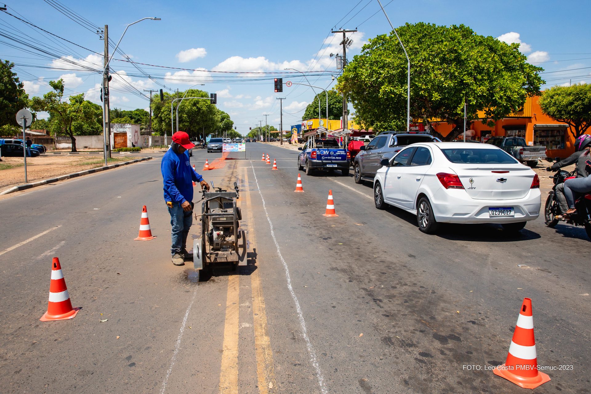 Obra vai melhorar trânsito de veículos na avenida - Foto: Semuc/PMBV
